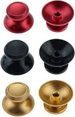 VizGiz 3 Pair Joystick Caps Replacement Aluminum Alloy Metal Mushroom Cap Cover Analog Thumb Grip Stick Cover Thumbstick Repair Rocker DIY for Xbox ONE PS4 Pro Slim Dualshock 4 Controller