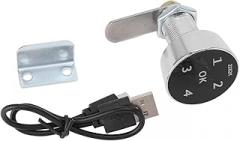 Cabinet Electronic Coded Lock, Aluminum Alloy Mechanical Touch Screen Password Lock Keyless Entry Key Access for Toolbox Mailbox File Drawer School Lockers