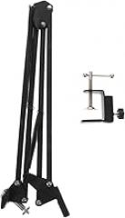 NUOBESTY Adjustable Webcam Stand with Scissor Arm Boom Desktop Camera Clamp for Streaming Online Classes and Video Conferencing High Stability with Dual Suspension Springs