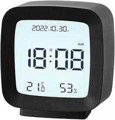Small Alarm Clock 1PC Digital Alarm Clock Temperature Humidity Calendar Week Backlight Desktop Electronic Clock 12/24H LED Clock Non Ticking