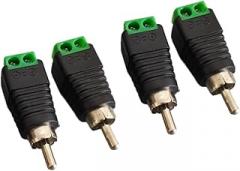 fengpeng (4/10pcs RCA Male Plug & Female Socket to Terminal Block Adapter Camera Speaker Wire Cable Connector(4pcs Male)