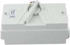 Enclosed Motor Disconnect Switch Phase, IP65 Rated Weatherproof Electrical Disconnect Box with Copper Silver Contacts, 20A 35A 63A Rated Current, 440V AC, White Plastic Enclosure(35A)