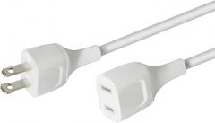 Short 6 Feet Extension Cords for Small Appliances White Extension Wire Indoor Use Extension Cord with 625W 5A 2 Prong Polarity Extension Cable for Holiday Lights, Electronics (1 Pack)