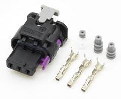 1 Set 3 Pin Electronic Automotive Waterproof Connector 1718653-1 For 4F0973703A /4F0973703(Dark Grey)