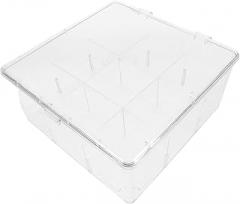 Acrylic Card Organizer Box with Snap Closure Capacity Storage for Business and Trading Cards Elegant Compartment Design for Easy Access Transparent Design for Home