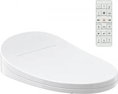 Electronic Bidet Toilet Seat with Warm Water & Air Dryer - Heated Seat, Night Light, Remote Control for Elongated Toilets, Self-Cleaning Nozzle, Instant Hot Water, Energy Saving