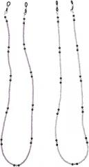 Milisten Beaded Glasses Chain Strap 2pcs Purple Gray, Women’s Eyeglass Holder String with Non-slip Design for Sunglasses and Reading Glasses Accessories