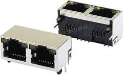 5 Pcs 2LED Light RJ45 Socket 8P8C Crystal Head Network Cable Female C0innector 56 Single Port with Light Replacement for OEM New 2026 High for Reliable Electronic Component