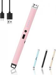 Candle Lighter, Flameless Windproof Electric Lighter with Safety Lock & LED Power Display, Arc Type C Rechargeable Lighters for Fireworks, BBQ, Camping, Gifts for Christmas, Thanksgiving, Halloween