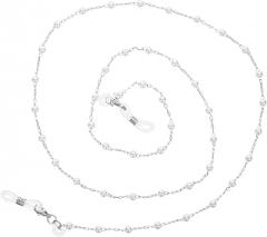 KICHOUSE Lost Earphone Chain Wireless Glasses Hanging Strap Pearl Beaded Necklace for