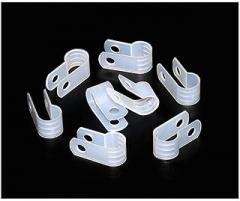 100pcs 10.4mm White Wire Clip Insulation Card R Type Wire Clip Fixed Plastic Clip Wiring Fixed Button.