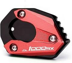 Kickstand for Kawasaki Z1000 Z1000R 2010-2020 Motorcycle Foot Support Side Stand Cover CNC Support Plate Enlarger Pad Extension Pad (Color : Red)