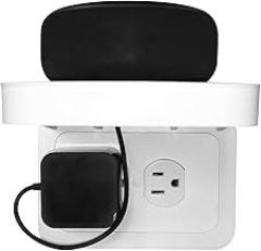 Outlet Shelf, Bathroom Wall Holder with Built-in Cable Management, Wall Organizer for Smart Home Decor Space Saving Electric Toothbrush Use as Echo Holder (Horizontal Duplex Standard, 1, Pack)