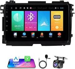 9 inch Android 13 Car Radio Stereo for Honda Vezel HR-V 2014-2019 HD Touch Screen with Wireless Carplay/Android Auto Double Din GPS Navigation BT WiFi Camera MIC