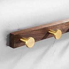 Solid Wood Bathroom Coat Hook Brushed Gold Towel Hook Wall Mounted Door Hook Hanger Robe Hook Bathroom Accessories Style 1 5hook