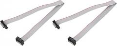 MECCANIXITY 2 Pcs IDC Connector Flat Ribbon Cable, 10 Pins 2.54mm Pitch 30cm Length FC to FC Dual Female Connector Flat Ribbon Cable Wire for Industrial Electronics, Grey