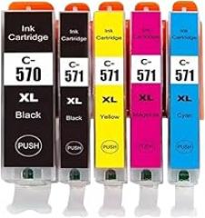 for PGI 570 CLI 571 PGI570XL Ink Cartridge for Pixma MG5750 MG5751 MG5752 MG6850 MG7750 MG6853 MG7753 TS505 Replacement for OEM New 2026 High for Reliable Electronic Component