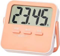 Digital Timer with LCD Display, Countdown Stopwatch for Cooking, KITCHENs Timer with Dual Modes, Electronic Timer for Study, Fitness Timer with Vibration, Adjustable, Purple(Orange)