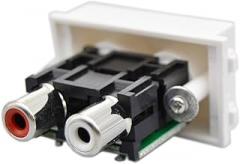 Jack Module White red Socket 23x36mm(Female to Female)