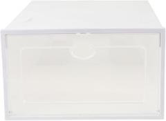 Milisten Plastic Shoe Storage Boxes 2pcs Drawer Shoe Organizers Beige 35x24x14.5cm for Closet Organization