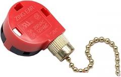 Universal Pull Chain Adjustable Speed Reliable 4 Wire 3 Speed Fan Switches Simple Installation Fit for Ceiling Fans Pull Chain Switches