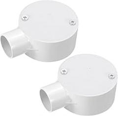 MECCANIXITY 2Pcs PVC Conduit Box Junction Box 1 Way 25mm with Cover, M4 Screws for Home Hose Electrical Conduit Electronic Projects