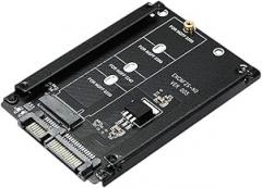 M.2 NGFF Dual SSD B+M Key to 2.5inch SATA3.0 Adaptier Card B Key with Enclosure Socket (Not Supported NVMe M Key) New 2026 High for Reliable Electronic Component, Precision, Stable Performance