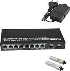 Optical Switch 8 RJ45 2 SFP Port UTP Media Converter Gigabit Ethernet Switch 10/100/1000M Replacement for OEM New 2026 High for Reliable Electronic Component, Precision, Stable Performance