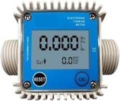 10-120L/min Flowmeter DN25 LCD Digital Liquid Meter Electronic Meter for Fuel Urea Water(White)