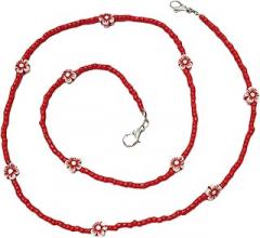 Milisten Bohemian Beaded Mask Lanyard Chain Red Face Mask Holder Glasses Strap for Women Eyewear Retainer Necklace Anti-lost Accessory for Travel and Daily Use