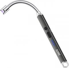 Electric Candle Lighter USB C Rechargeable Plasma Arc Lighters with 360° Flexible Neck Windproof for Deep Candles, Gas Stove, Camping Grill & Fireworks (Grey)