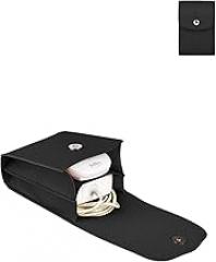 Electronic Pouch for Cables and Chargers,WUNIAK PU Cover for Laptop Accessories,Charging Cable and Head,Black.