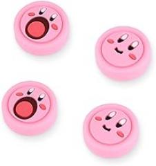 DLseego Cute 4-Pack Thumb Grips for Switch/Switch Lite/OLED - Soft Silicone Joy Con Joystick Cover - Pink