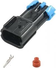 10 Sets 2 Pin Male Weather Pack Waterproof Sensor Fan Electronic Plug Automotive Wiring Connector 15300002 With Lock 15300014(10 sets)