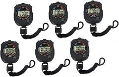 Happyyami 6Pcs Electronic Stopwatch Timer for Games Training and Matches Multi Function Digital Countdown Display Practical Gym Timer