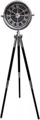 Tripod Floor Clock, Accurate Mute Movement, Metal Support, European Style Retro Exquisite Decoration for Villa Living Rooms(Silver,Roman)