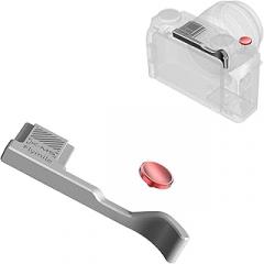 Metal Thumbs Up Grip for Fuji X-M5 Camera, Aluminum Alloy Hot Shoe Cover Cap +Shutter Button, Enhanced Balance & Comfort Grip Hot Shoe Cap Camera Accessories (Silvery)