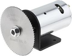 24V 555 electronic starter Table Saw Kit Gear electronic starter with Ball Bearing Mounting Bracket and 60mm Saw Blade for Woodworking Cutting/Engraving