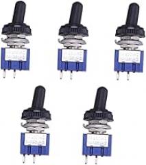 Homoyoyo 5 Pack Mini On/Off Toggle Switch - 2 Position SPST Switch for Electronics and Automation Projects