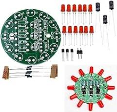 DIY Electronic kit Set LED Round Water Light Making kit for Skill Training Soldering Practice Parts