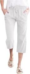 SHAOBGE Plus Size Summer Pants,Cyber of Monday Deals 2024,Capri Pants for Women Casual 2024 Summer Drawstring Elastic High Waist Linen Pants Straight Wide Leg Lounge Capris1-WhiteSmall