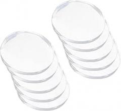 10 Pcs Acrylic Round Discs Thickness 8Mm, Plastic Plate Transparent Panel for Sign DIY Craft Project and Picture Frame,Diameter 50mm(Diameter 20mm)