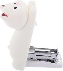 Mini Dog Desktop Stapler White PVC Silicone Handheld Stapler for Students Office School Crafting Use