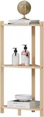 Wisuce Corner Shelf, 100% Real Bamboo Shower Corner Shelves Free Standing Shelf Storage Organizer for Bathroom Living Room Kitchen (Natural, 3 Tier)