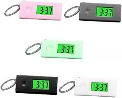 minkissy 5pcs Keychain Pocket Watch Silent Electronic Timepiece Student Keychain Light Key Ring for Lanyard and Backpack