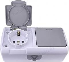 Germany Socket Outlet 2P+E IP54 SuRIFace Type 2 Gang Schuko Waterproof Socket with Earthing New 2026 High for Reliable Electronic Component, Precision, Stable Performance