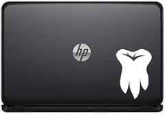 Teeth Clipart Vinyl Decal Sticker for Computer MacBook Laptop Ipad Electronics Home Window Custom Walls Cars Trucks Motorcycle Automobile and More (White)