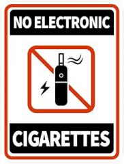Aluminum Portrait Round Plus No Electronic Cigarettes Sign HomeDoor Decor Warning 12×8Inch