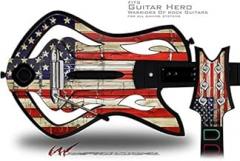 Painted Faded and Cracked USA American Flag Decal Style Skin - fits Warriors Of Rock Guitar Hero Guitar (GUITAR NOT INCLUDED)