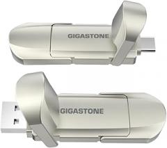 Gigastone Duo Pro Flip USB-A+C 256GB (2-Pack) Dual External Portable SSD 500MB/s Supports Apple 4K 60fps ProRes HDR Video Recording USB3.2 Gen 2 for iPhone 16 PS5 Mac iPad Laptop Android